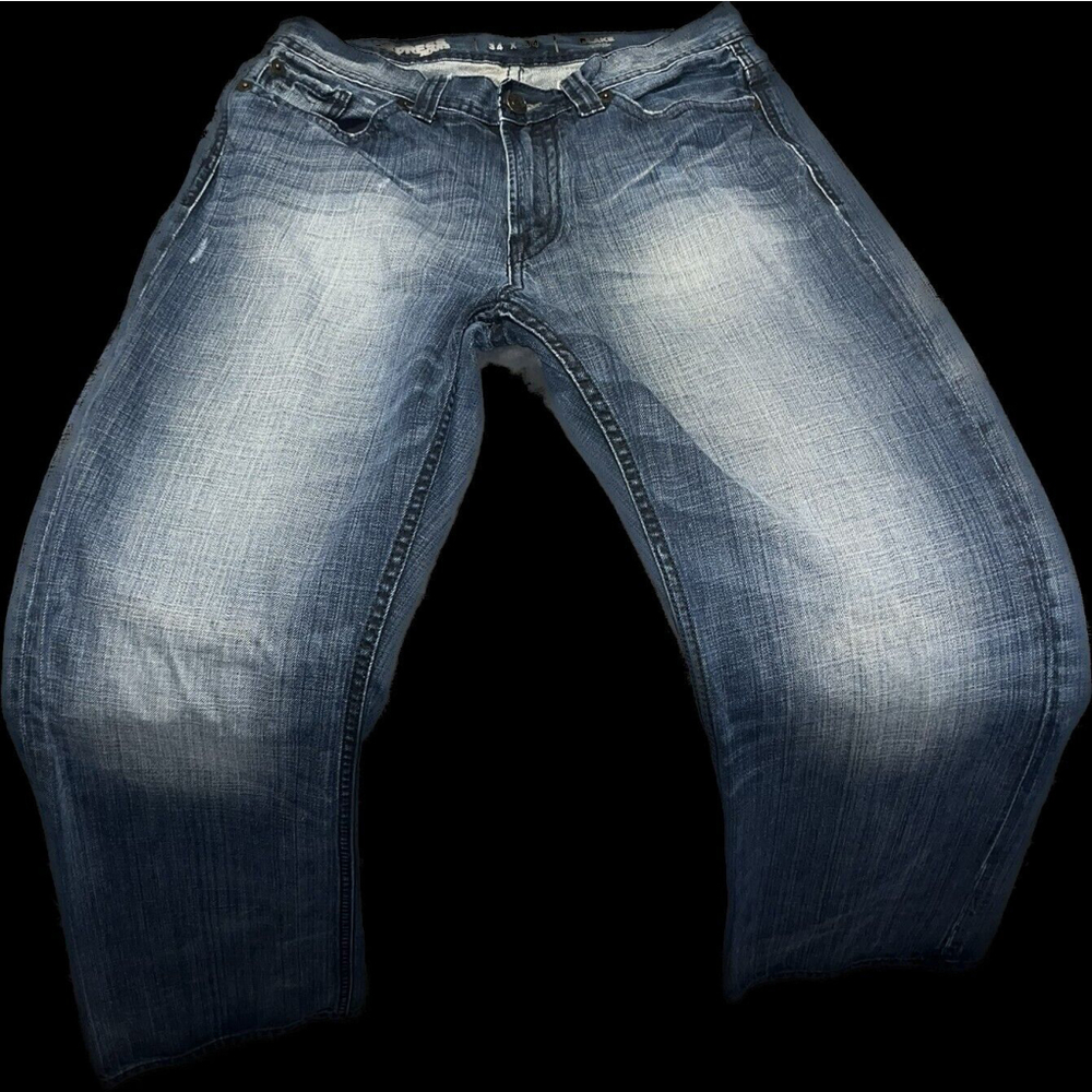 Express Jeans Men's Blake Loose Straight Leg Jeans Medium Blue Wash Size 34x34